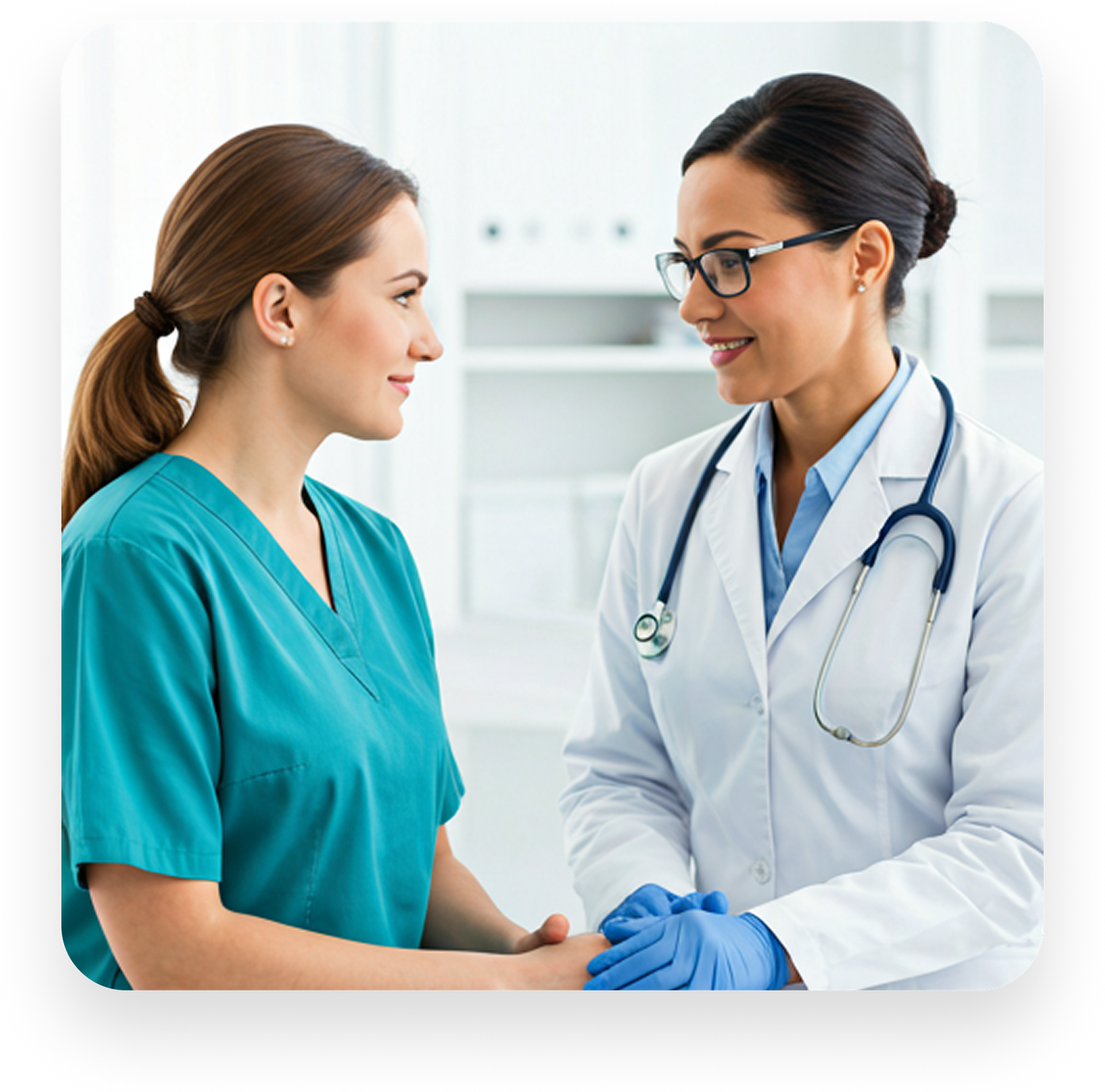 Two physiotherapists consulting